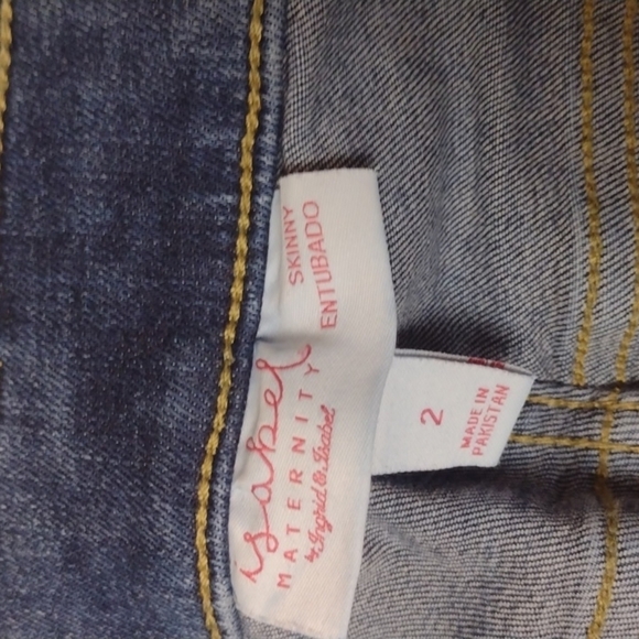 Isabel maternity skinny distressed fringe jeans size 2 - Picture 2 of 4